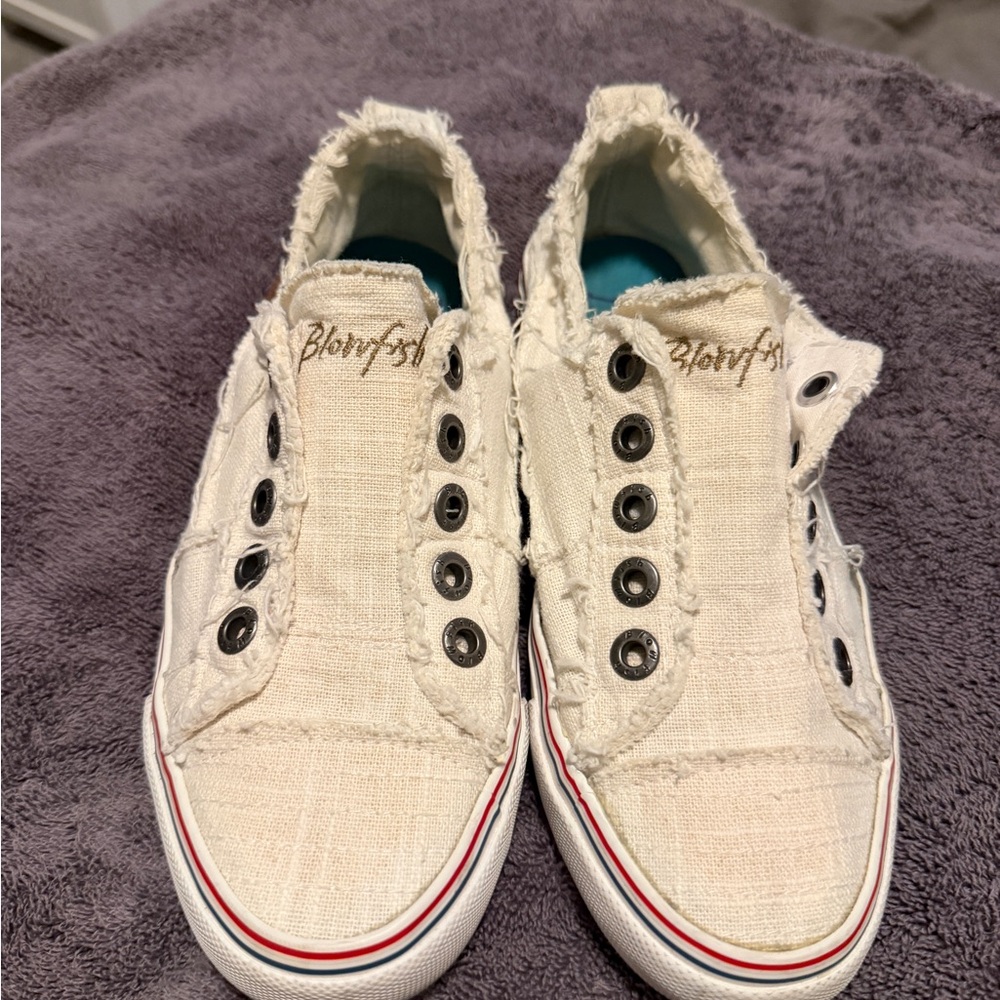 Blowfish Malibu White Slip-On Canvas Sneakers